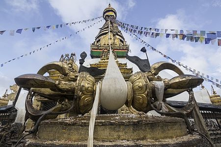 Swayambhunath is an ancient religious complex atop a hill in the Kathmandu Valley, west of Kathmandu city by Bijay K. Shrestha