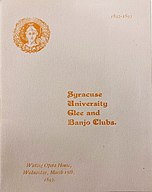 Syracuse University Glee and Banjo Clubs Cover (1892-93) Wieting Opera House Wednesday March 15th, 1893.jpg