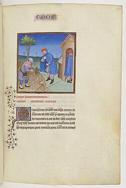 Primera miniatura de Heautontimorumenos, fol. 90r