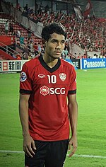 Teerasil Dangda is the club's all-time top scorer and holds the record for most games played for Muangthong United.