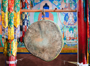 Frame drum at Matho Monastery, Ladakh, India (Digital)