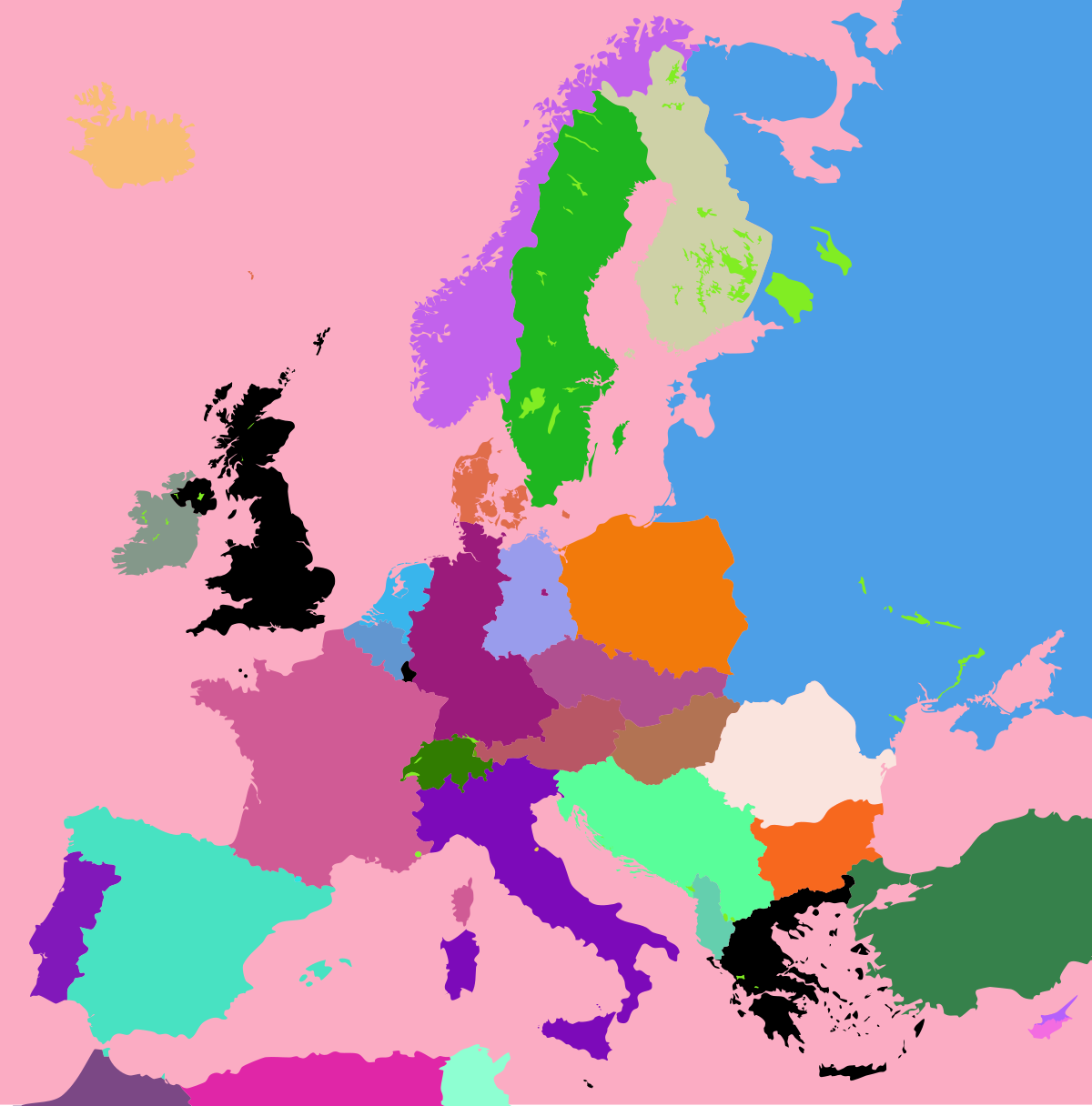 blank political map of europe test