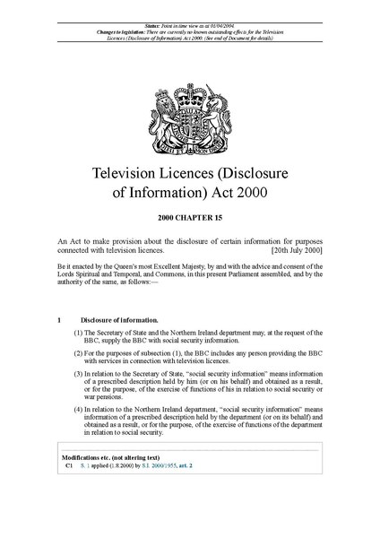 File:Television Licences (Disclosure of Information) Act 2000 (UKPGA 2000-15).pdf