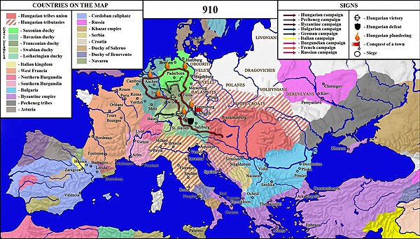 The Hungarian campaign in the East Frankish duchies of 910