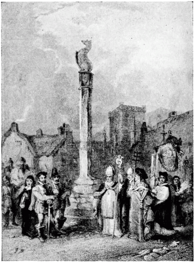 The Earl of Murray and the Abbot at Melrose Cross