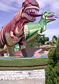 Dinosaur statue at Vinnojagat Amusement Park