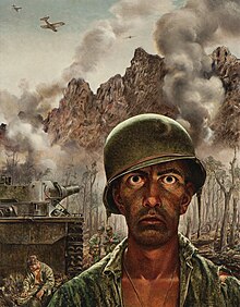 "Thousand-yard stare", a 1944 illustration by Thomas C. Lea III Thomas C. Lea III - That Two-Thousand Yard Stare - Original.jpg