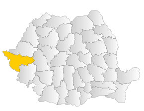 Harta României cu județul Timiș indicat