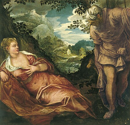 Tintoretto - Tamar and Judah, Museo del Prado Tintoretto, Jacopo - Giuda e Tamar - c. 1555 - 1559.jpg