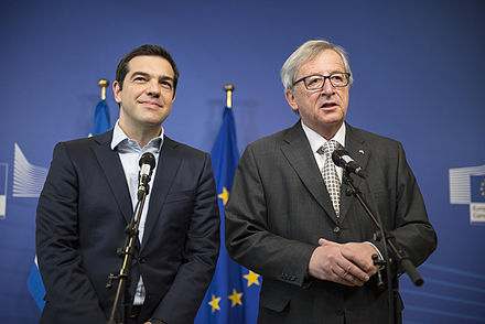 Tsipras and President of the European Commission Jean-Claude Juncker, 13 March 2015