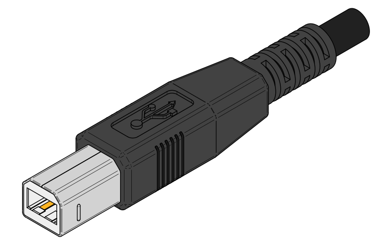 File:USB Type-B plug coloured.svg