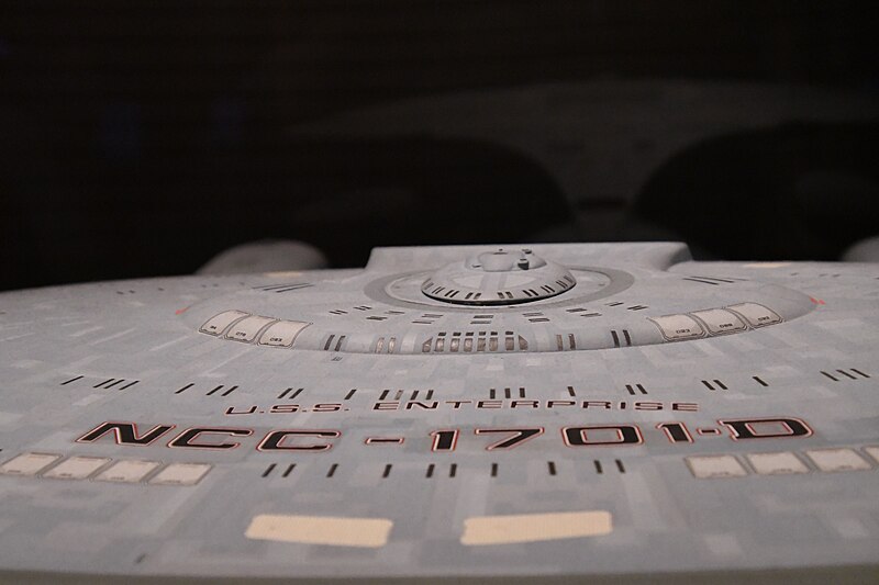 File:USS Enterprise star ship filming model -Star Trek - The Next Generation - Star Trek- Exploring New Worlds Exhibit at the Henry Ford Museum, Dearborn, Michigan - 49785942217.jpg