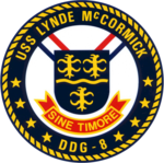 Insigne de l'USS Lynde McCormick (DDG-8), en 1989.png