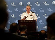 Chief of Naval Operations Admiral Gary Roughead speaking at the Heritage Foundation in May 2010 US Navy 100513-N-8273J-010 Chief of Naval Operations (CNO) Adm. Gary Roughead speaks at the Heritage Foundation.jpg