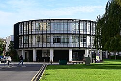 The circular Loxley Building on the University of Hull campus.