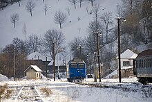 Manevre de rebrusare a unui tren în stația Valea Vișeului, Maramureș