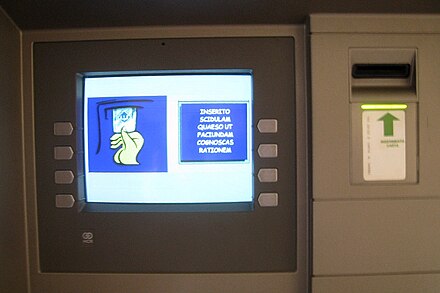 The ATM with Latin instructions