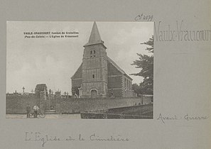 L'église d' Vraucourt avant 1914.