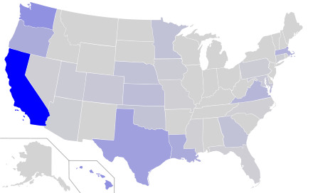 Vietnamese language distribution in the United States