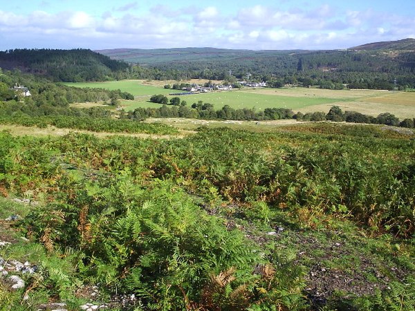 The Royalists were in the field to the left of the village, and fled up the hill in the top-left of this photo