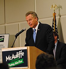 McAuliffe campaigning in May 2013 Virginia Governor Democrats Terry McAuliffe 102 (8724560481).jpg