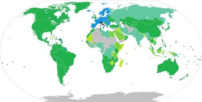 Visa requirements for Italian citizens holding ordinary passports
.mw-parser-output .legend{page-break-inside:avoid;break-inside:avoid-column}.mw-parser-output .legend-color{display:inline-block;min-width:1.25em;height:1.25em;line-height:1.25;margin:1px 0;text-align:center;border:1px solid black;background-color:transparent;color:black}.mw-parser-output .legend-text{}
Italy
Freedom of movement
Visa not required / ESTA / eTA / eVisitor
Visa available both on arrival or online
Visa on arrival
eVisa
Visa required Visa Requirements for Italian Citizens.svg