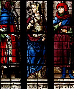 Arnaud de Moles, Sibylle Agrippine, Nahum, vitrail de la cathédrale d'Auch, 1507-1513.