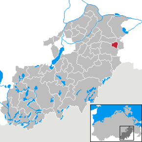Poziția Voigtsdorf pe harta districtului Mecklenburg-Strelitz