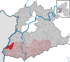 Poziția ortsgemeinde Wincheringen pe harta districtului Trier-Saarburg