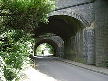 Bridges of the former Great Central main line at Woodford Halse, Northamptonshire Woodford Halse Station.jpg