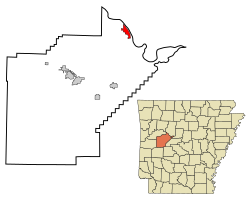 Location in Yell County and the state of Arkansas