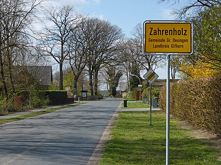 Zahrenholz Schild