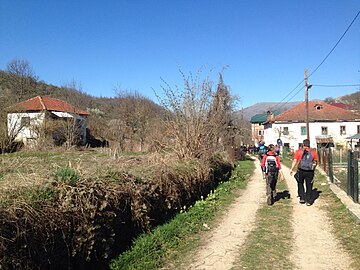 A group of the tour participants in the village of Prostranje