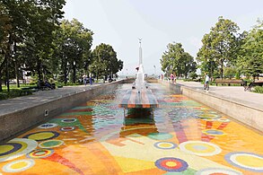 Fuente en la Plaza de la Victoria después de la reconstrucción en 2017