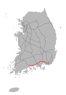 Namhae Expressway road