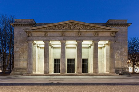 Neue Wache (New Guardhouse) in Berlin-Mitte at early morning. It was built from 1816 and 1818 according to plans of Karl Friedrich Schinkel.