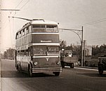 Двоповерховий тролейбус ЯТБ-3 на Ленінградському шосе (1937 рік)
