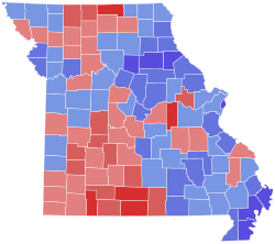 1960 Missouri gubernatorial election results map by county.svg