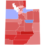 1992 Utah'daki Amerika Birleşik Devletleri Senatosu seçimleri,county.svg tarafından harita sonuçları