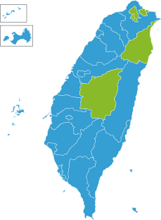 Wahlkreisergebnisse (stimmenstärkste Parteien). Kuomintang DPP