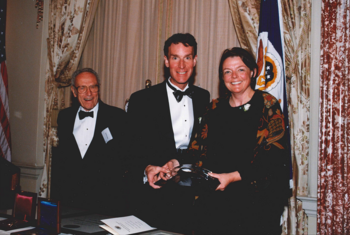 1999 Public Service Award from National Science Board presented to Bill Nye the Science Guy