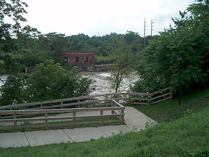 Summit Street old power plant dam engulfed