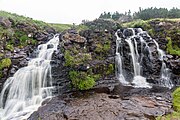 A view of the waterfalls in the Fairy Pools in the Isle of Skye.