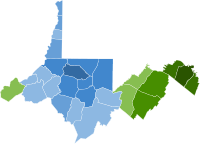 Primary results by county:
Wendell
50-60%
60-70%
70-80%
80-90%
Dwyer
50-60%
70-80%
80-90%
>90% 2022 WV-02 Democratic primary.svg