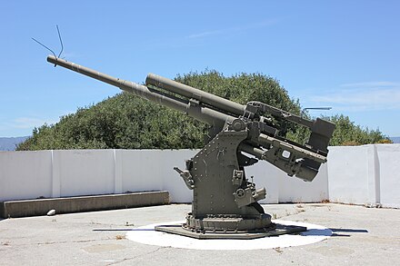 Static 3.7-inch HAA guns preserved at Napier of Magdala Battery, Gibraltar. 3.7 inch anti-aircraft gun at Napier of Magdala Battery, Gibraltar.jpg