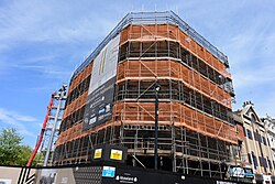 Intense restoration work is currently underway on the listed 34-35 Whitefriargate, a former Burton's built as an art-deco building. The restoration work has seen the building stripped back to its original brickwork and framework.