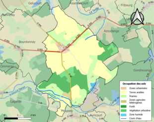 Carte des infrastructures et de l'occupation des sols de la commune en 2018 (CLC).