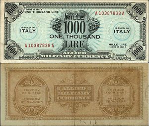 1000 lire serie 1943 A