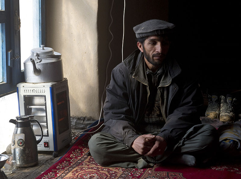 File:A man hoping to join the Afghan Local Police (ALP) sits for his interview as part of the application process in the Shah Joy district of Zabul province, Afghanistan, Feb 120207-N-CI175-096.jpg