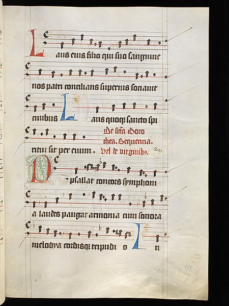 File:Aarau, Aargauer Kantonsbibliothek, MsMurFm 5, f. 173r – Graduale, pars de sanctis.JPG